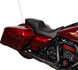 DRAG SPECIALTIES SEATS Predator 2-Up Seat for Harley FL 2008-2023 - Solar Leather Black, Smooth Finish