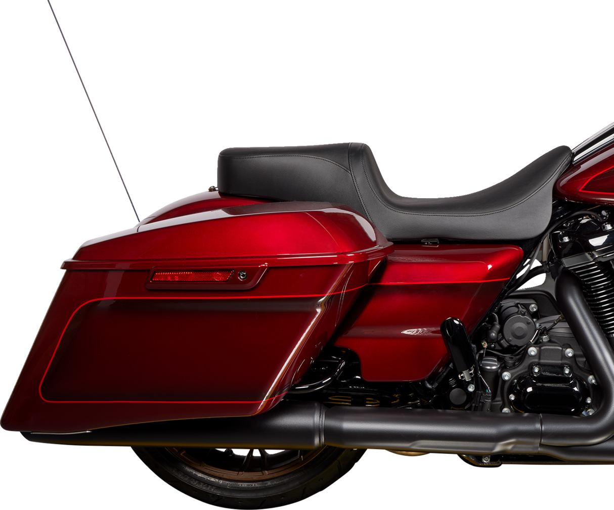 Drag Specialties Seats Predator 2-Up Seat for Harley FLH/FLT 2008-2024, Black Vinyl, Smooth Finish