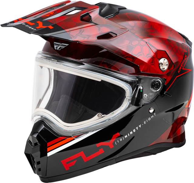 Fly Racing Trekker CW Conceal Helmet with Electric Shield in Red and Black - Extra Small (Part #73-31361XS)