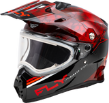 Fly Racing Trekker CW Conceal Helmet with Electric Shield – Red and Black for XL Motorcycles