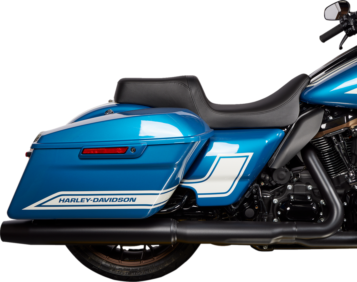 DRAG SPECIALTIES SEATS Predator 1Up Seat for Harley FLH 2008-2023, Solar Leather Black