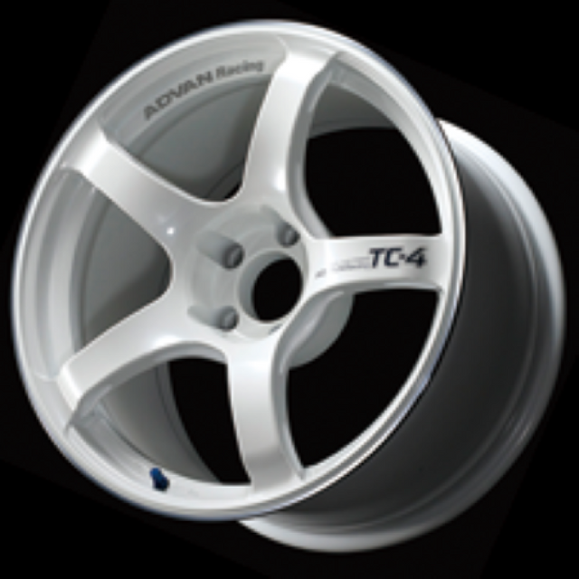 Advan TC4 17x8.0 +38 Wheel with Ring - Racing White Metallic Finish for Honda Accord, Mazda 6, Toyota Camry