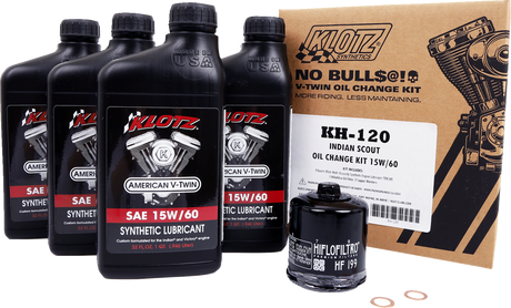 KLOTZ OIL Oil Change Kit - Indian Scout - 15W-60 KH-120