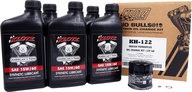 KLOTZ OIL Oil Change Kit - Indian Powerplus - 15W-60 KH-122