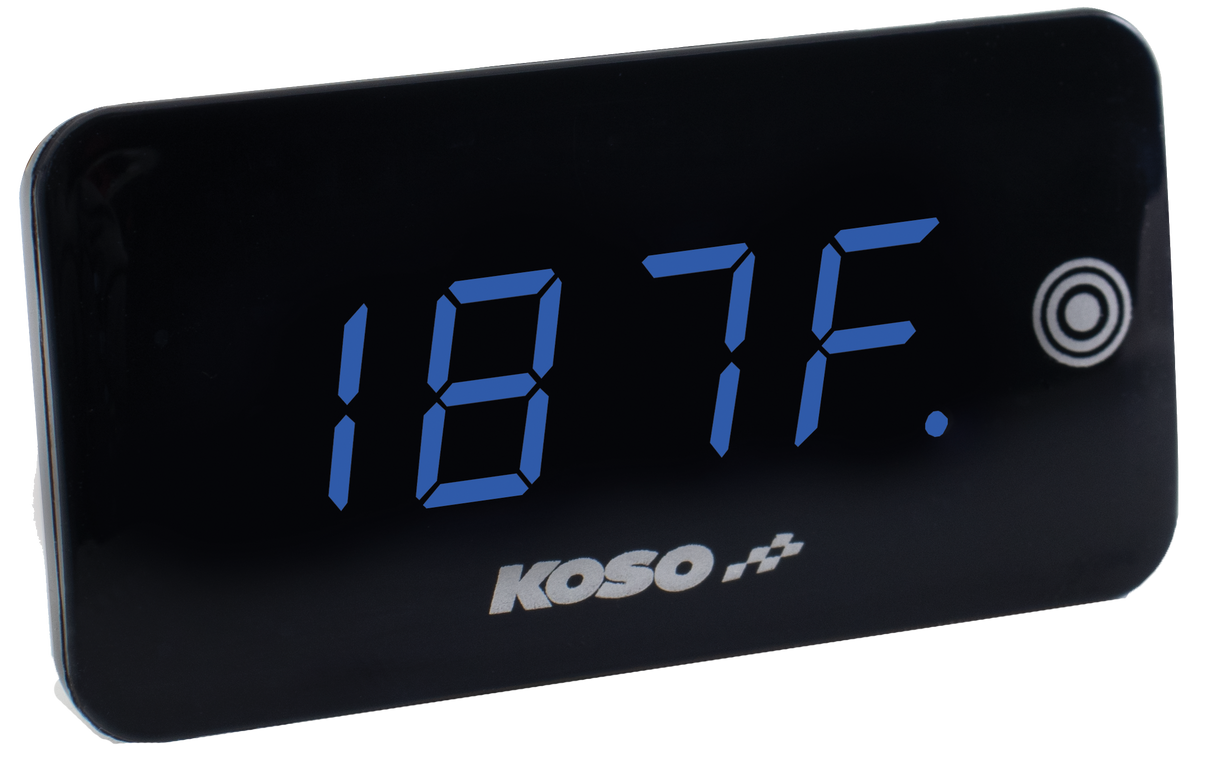 KOSO Super Slim Touch Screen Volt & Temperature Gauge for Automotive Applications
