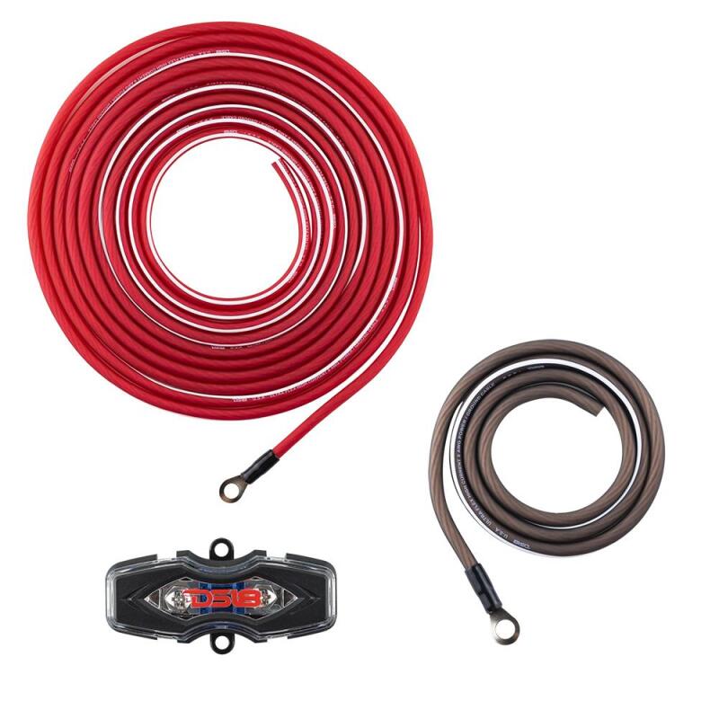 DS18 8-GA Amplifier Install Kit - Red for Car Audio Systems