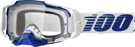 100% Armega Goggle with Clear Lens - Blue Frame, Model 50004-00031 for Off-Road and Motocross Vehicles
