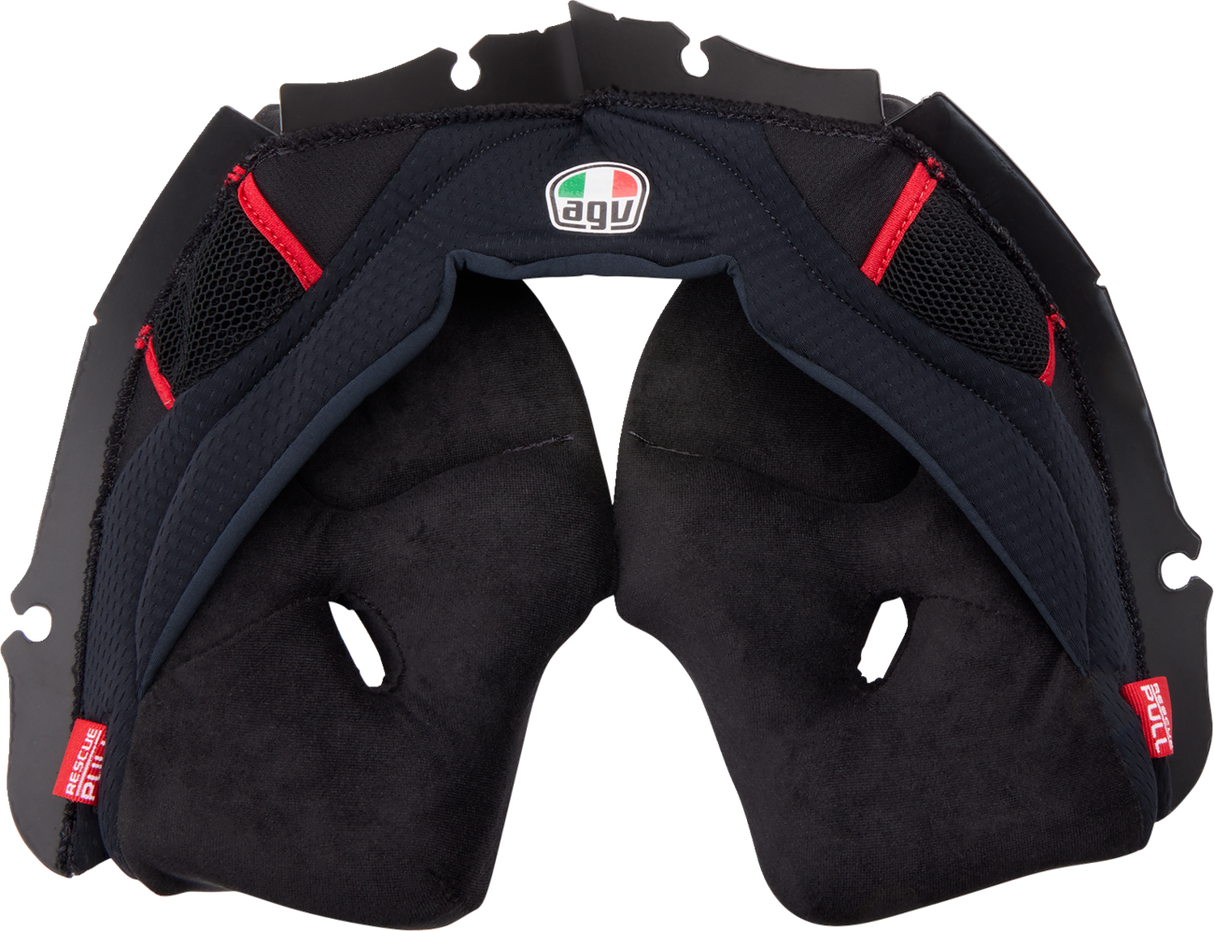 AGV Pista GP RR Cheek Pads - Black/Red - 2XL | Replacement Fit for AGV Pista GP RR Helmets