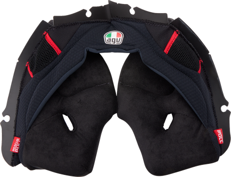AGV Pista GP RR Cheek Pads - Black/Red - 2XL | Replacement Fit for AGV Pista GP RR Helmets