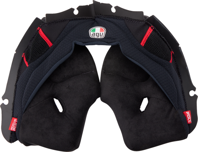 AGV Pista GP RR Cheek Pads - Black/Red - 2XL | Replacement Fit for AGV Pista GP RR Helmets