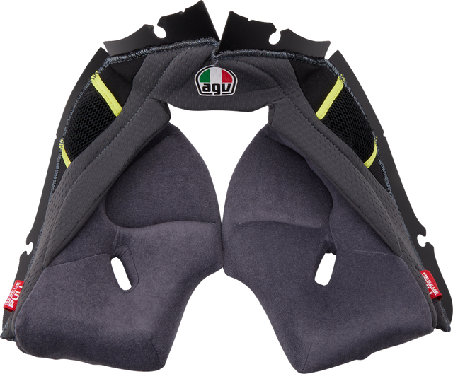 AGV Pista GP RR Cheek Pads - Gray/Yellow - 2XL | Replacement Fit for AGV Pista GP RR Helmets