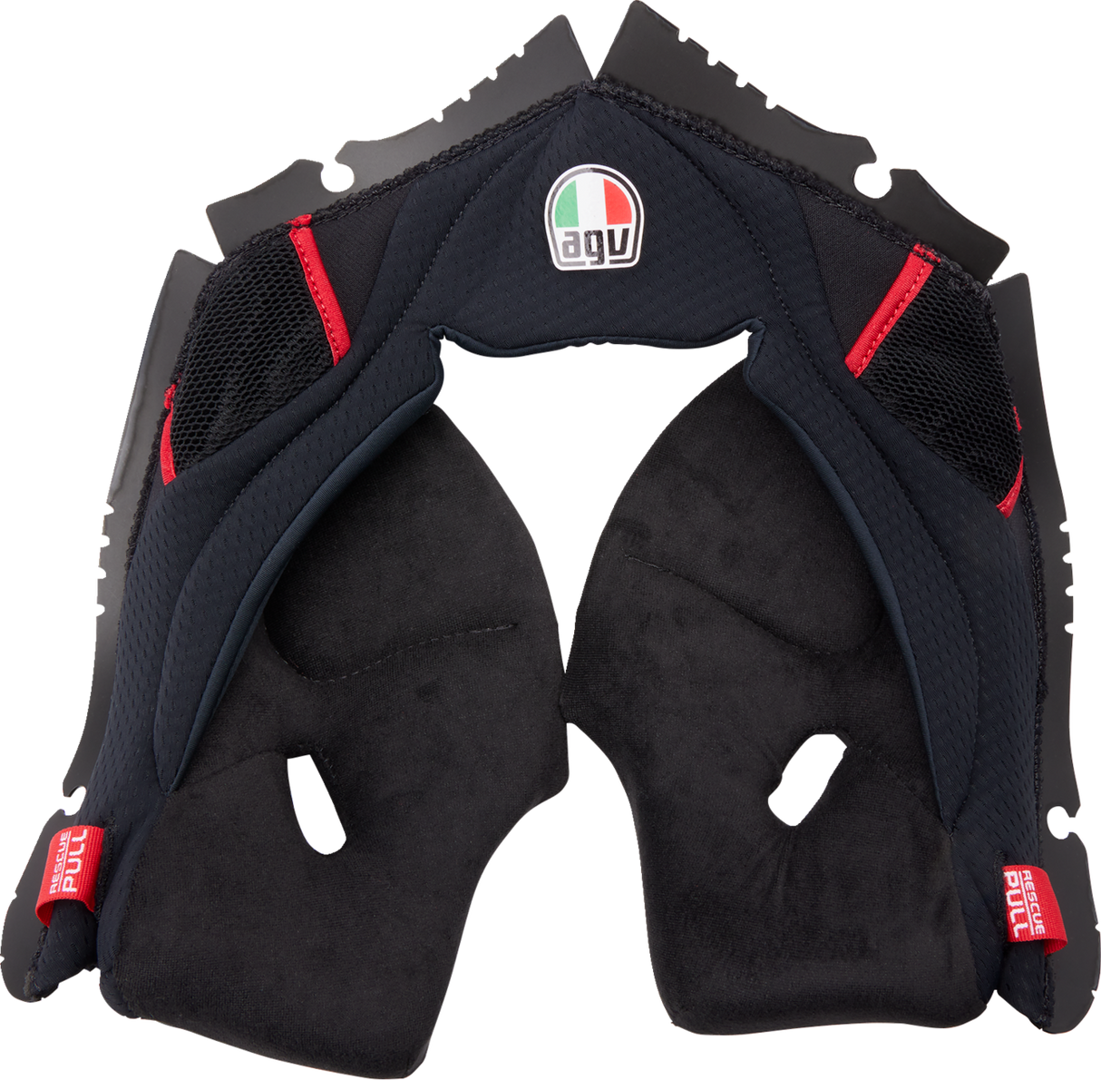 AGV Pista GP RR Cheek Pads - Black/Red - 2XL | Replacement Fit for AGV Pista GP RR Helmets