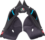 AGV Pista GP RR Cheek Pads - Gray/Cyan for AGV Pista GP RR Helmets, Size 2XL