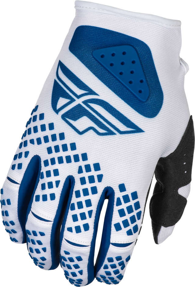 Fly Racing Kinetic Center Gloves White/Navy - Lightweight Race Gloves for Moto and Off-Road Vehicles