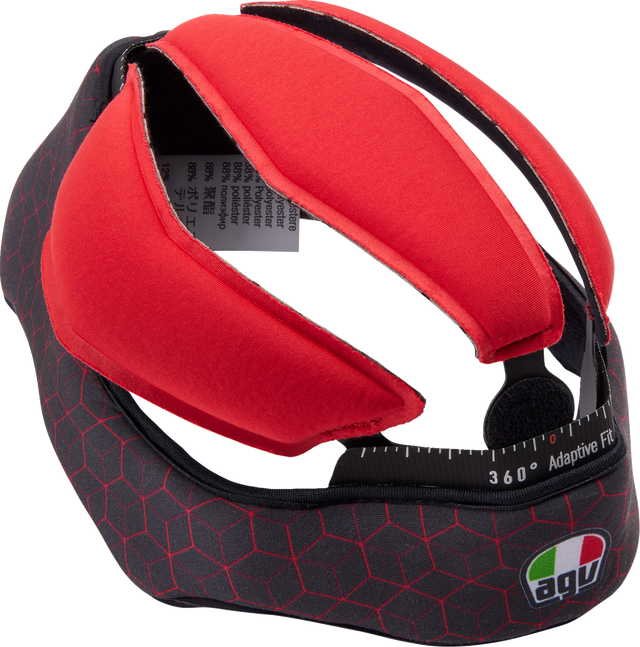 AGV Pista GP RR Helmet Liner - Black/Red - Large | Part Number 20KIT60303001LG