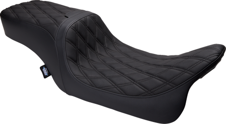 Drag Specialties Seats Predator 2-Up Seat for Harley FLH/FLTR 2008-2023 - Vinyl Double Diamond