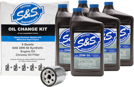 S&S CYCLE Oil Change Kit - Black Filter - M8 - 5 US quarts 218945