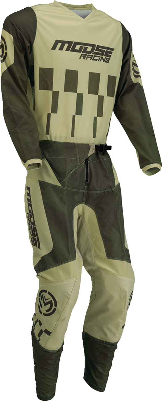 Moose Offroad Qualifier® Jersey - Green/Tan Medium - Compatible with Jeep, Toyota, Ford, and more