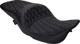 DRAG SPECIALTIES SEATS Freedom Seat with Vinyl Cover for Harley FLH 1997-2007, Double Diamond Black Stitch - Part #08011504-4676B