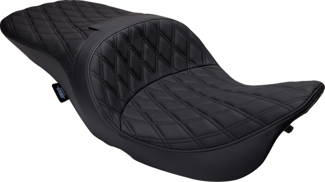 DRAG SPECIALTIES SEATS Freedom Seat with Vinyl Cover for Harley FLH 1997-2007, Double Diamond Black Stitch - Part #08011504-4676B