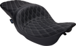 DRAG SPECIALTIES SEATS Freedom Seat for Harley FLH 1997-2007 with Vinyl Cover and Double Diamond Silver Stitch - Model 08011506-4676C