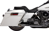 DRAG SPECIALTIES SEATS Freedom Seat for Harley FLH 1997-2007 with Vinyl Cover and Double Diamond Silver Stitch - Model 08011506-4676C