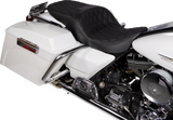 DRAG SPECIALTIES SEATS Freedom Seat with Vinyl Cover for Harley FLH 1997-2007, Double Diamond Black Stitch - Part #08011504-4676B