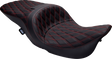 DRAG SPECIALTIES SEATS Freedom Seat - Vinyl - Double Diamond Red Stitch for Harley FLH 1997-2007