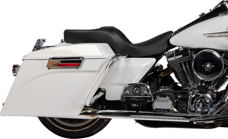 Drag Specialties Seats Freedom Seat - Solar Leather - Black for Harley FLH 1997-2007 with 5-3/4" Driver Support