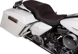 DRAG SPECIALTIES SEATS Freedom Seat - Vinyl - Double Diamond Red Stitch for Harley FLH 1997-2007