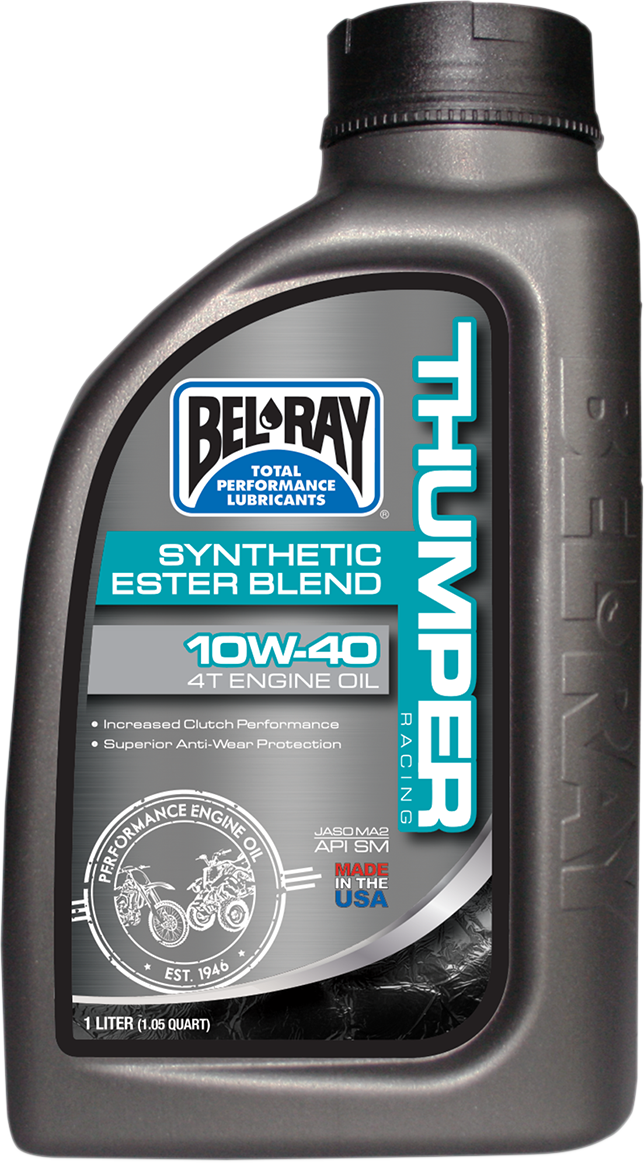 BEL-RAY Thumper Synthetic Blend 4T Oil 10W-40 for Off-Road & Racing Motorcycles and ATVs (1 Liter) - Part No. 99520-B1LW