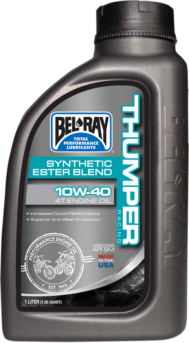 BEL-RAY Thumper Synthetic Blend 4T Oil 10W-40 for Off-Road & Racing Motorcycles and ATVs (1 Liter) - Part No. 99520-B1LW