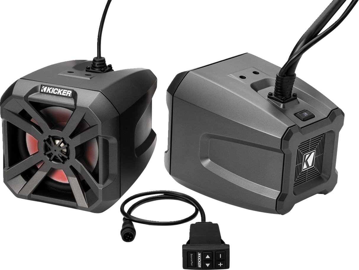 KICKER 6-1/2 inch Bluetooth Amplified Speaker Power Cans 48BTCAN65 – Weatherproof IP66 Rated Enclosures for Marine & ATV Vehicles