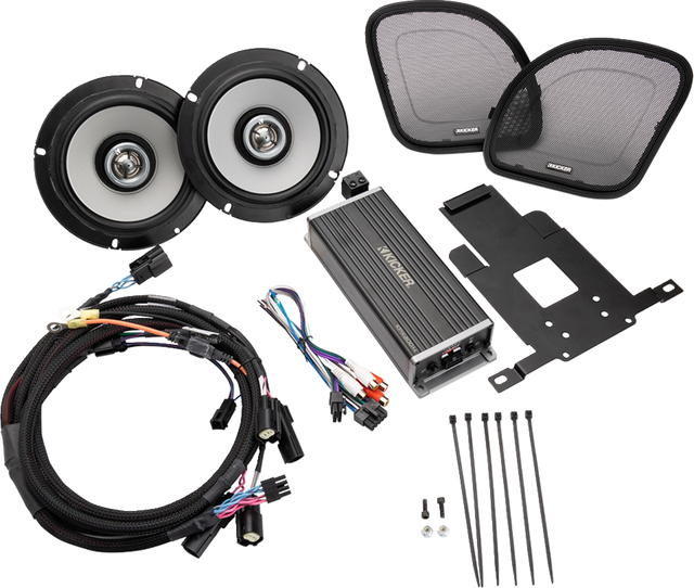 KICKER 6-1/2 Inch Speaker and 300W Amplifier Kit for Harley-Davidson Road Glide 50HDR154