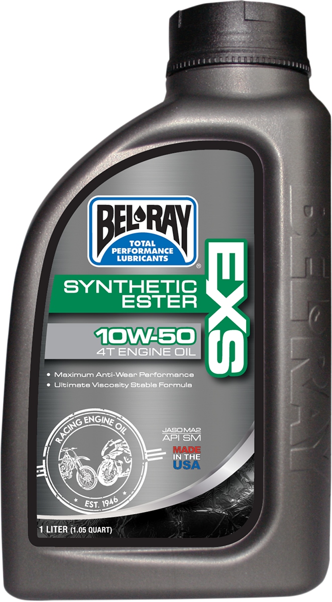BEL-RAY EXS Synthetic 4T Oil 10W-50 - 1 Quart - Fits Kawasaki, Honda, Yamaha, Suzuki, and More – Part Number 99160-B1LW