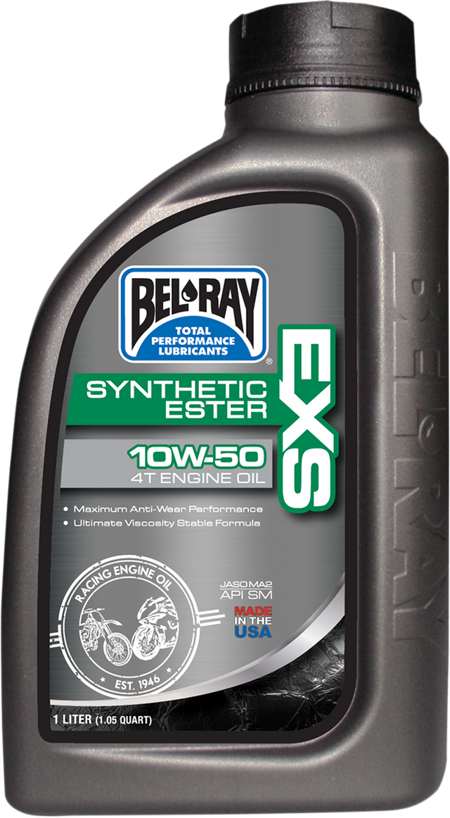 BEL-RAY EXS Synthetic 4T Oil 10W-50 - 1 Quart - Fits Kawasaki, Honda, Yamaha, Suzuki, and More – Part Number 99160-B1LW