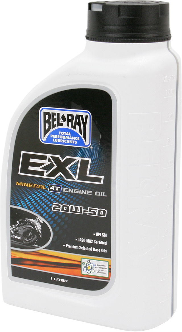 BEL-RAY EXL 4T Mineral Oil 20W-50 - 1L for Motorcycle Engines - Part 99100-B1LW