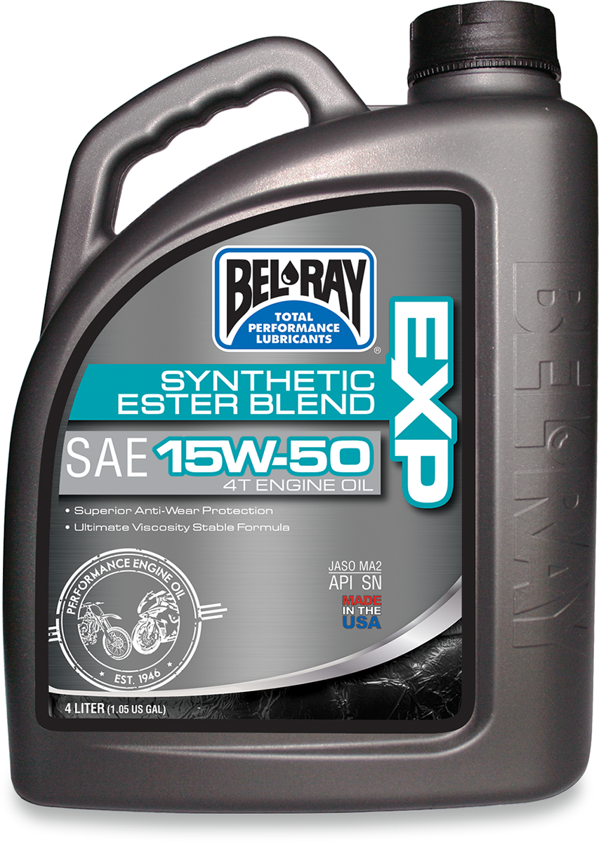 BEL-RAY EXP Synthetic Blend 4T Oil 15W-50 - 4L for Motorcycle and Scooter Transmission - Part 99130-B4LW