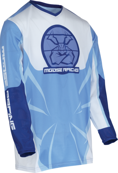 MOOSE OFFROAD Youth Agroid Mesh Jersey - Blue/White - Medium 2912-2482