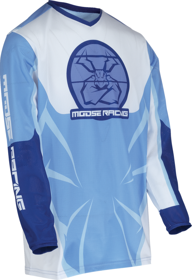 MOOSE OFFROAD Youth Agroid Mesh Jersey - Blue/White - Medium 2912-2482
