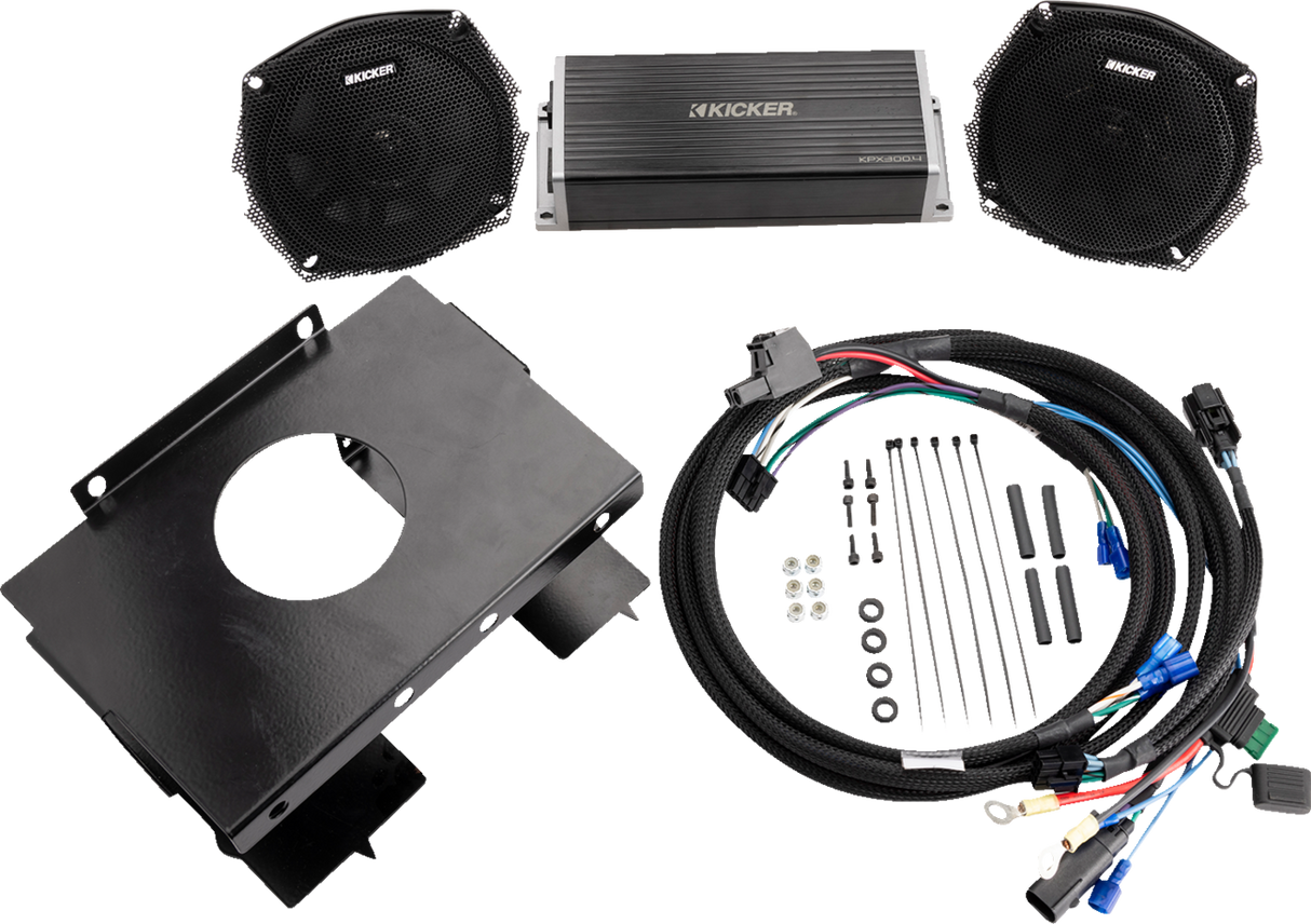 KICKER Street Glide 50HDS962 High-Performance Waterproof Coaxial Speaker and Amplifier Kit for Harley Davidson Street Glide