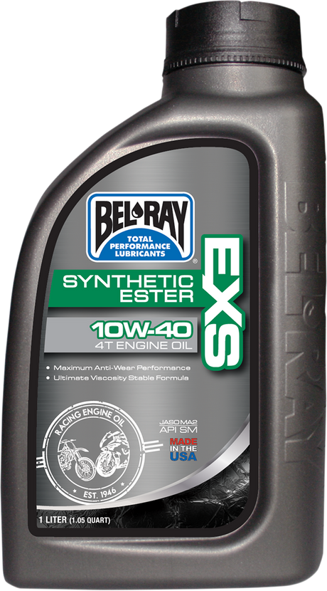 BEL-RAY EXS Synthetic 4T Oil 10W-40 - 1L for On-Road and Off-Road Motorcycles - Part 99161-B1LW