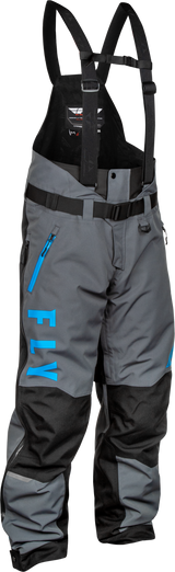 Fly Racing Carbon Bib Grey and Blue Small for Motocross and Off-Road Vehicles