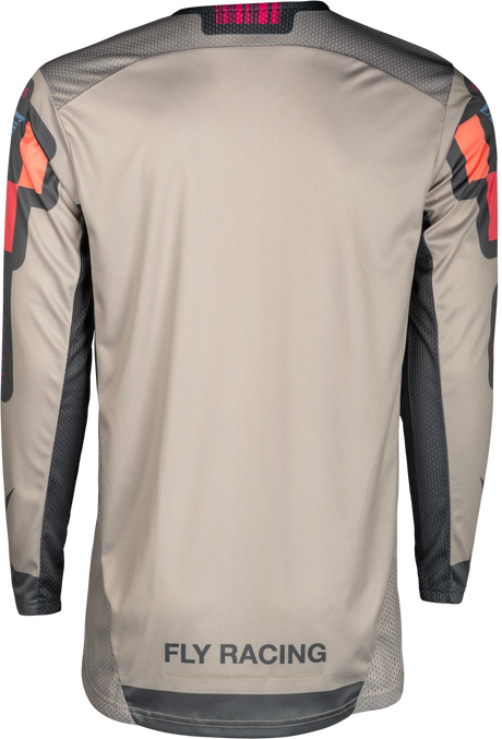 Fly Racing Lite Vice Jersey Light Grey/Pink/Coral XL - Motorcycle Riding Jersey with Ventilation for Off-Road and Motocross