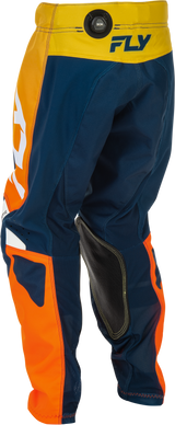 Fly Racing Youth Kinetic Pants Navy/Orange Size 24 – Durable Motorcycle Riding Gear with Mesh Comfort Liner and Adjustable Fit