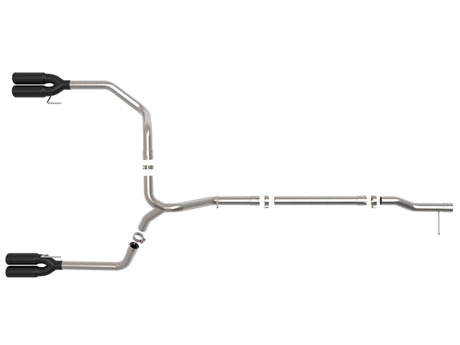 aFe Vulcan Series 3-Inch Stainless Steel DPF-Back Exhaust System with Black Tips for 2023 GMC Sierra 1500 & Chevrolet Silverado 1500 with 3.0L Turbo Diesel