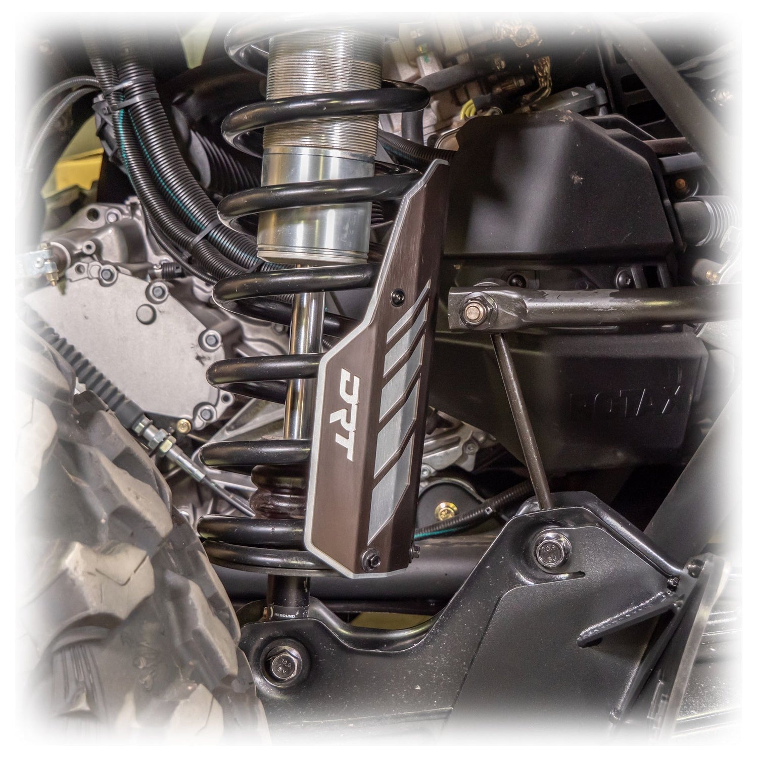 Can Am Maverick R / X3 Rear Aluminum Shock Guards | DRT Motorsports