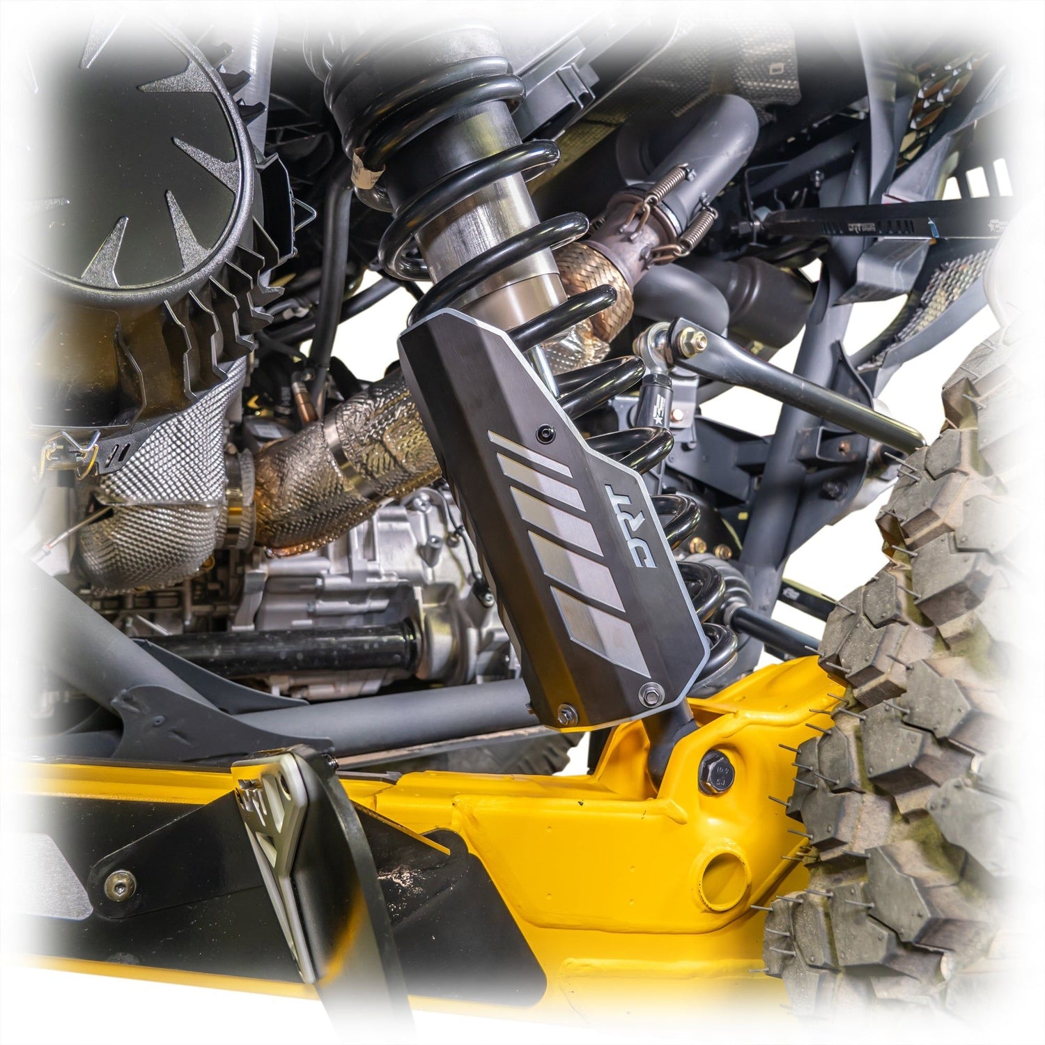 Can Am Maverick R / X3 Rear Aluminum Shock Guards | DRT Motorsports