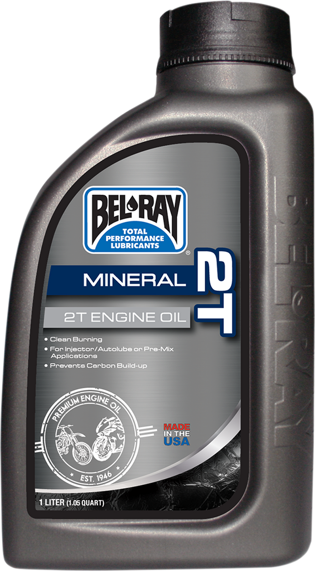 BEL-RAY 2T Mineral Oil 1L - Engine Protection for Yamaha, Honda, Kawasaki, Suzuki, and More (Part #99010-B1LW)