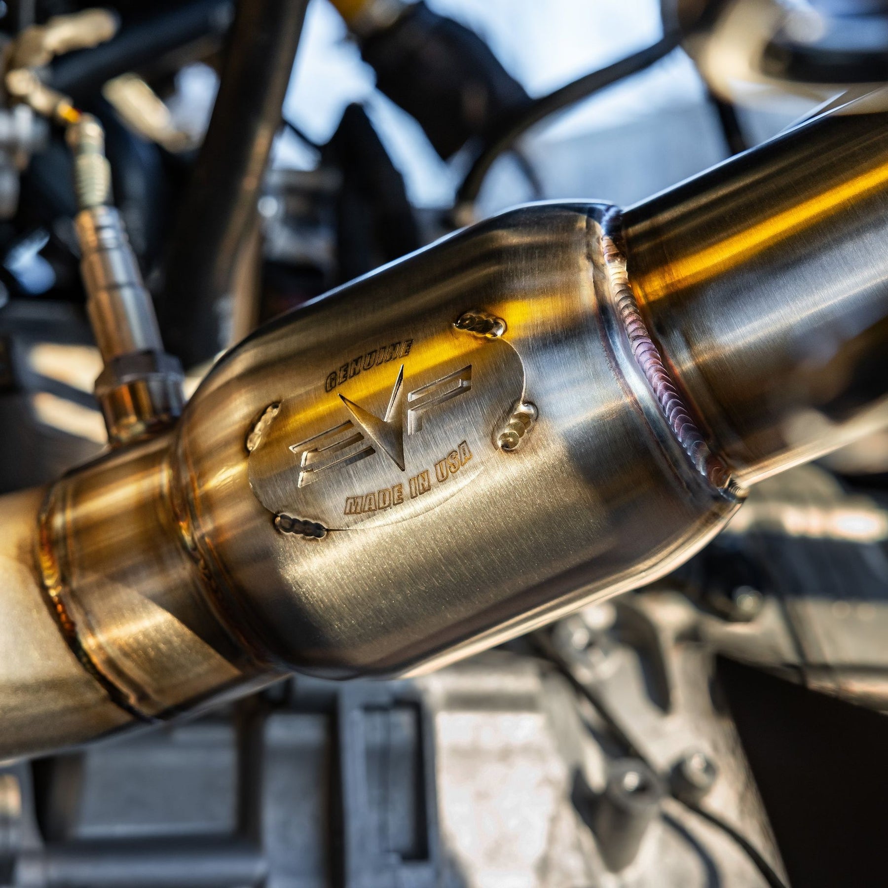 Can Am Maverick R Shocker Electric Side-Dump Down Pipe with Bullet Muffler | Evolution Powersports